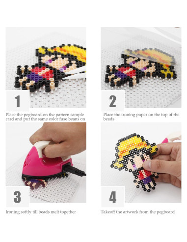 Kits de Tableros de Perlas Fusibles FVIEXE 18 Piezas 14.5 cm