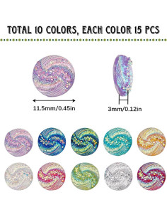 Cabochones de Resina SUNNYCLUE 150PCS 12mm Multicolor DIY 2