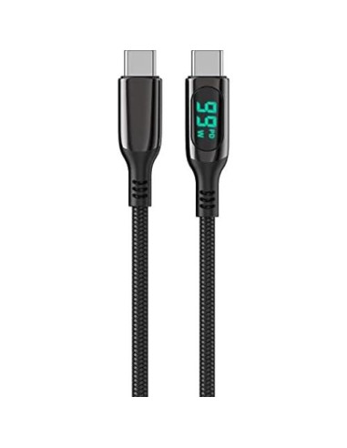 Cable BoxWave USB-C a USB-C 100W con pantalla LED 182 cm