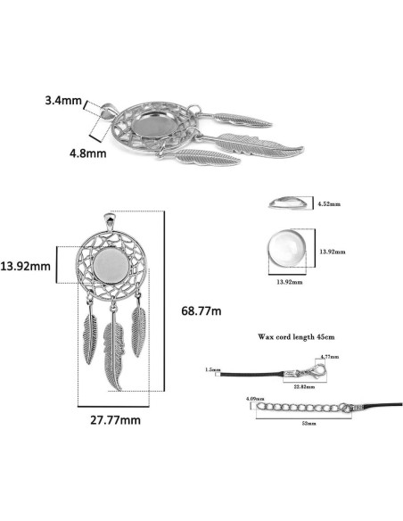 Kit de Joyería LANBEIDE 60 Piezas - Colgantes Bezel y Cabochones Kit de Joyería LANBEIDE 60 Piezas - Colgantes Bezel y Cabochones