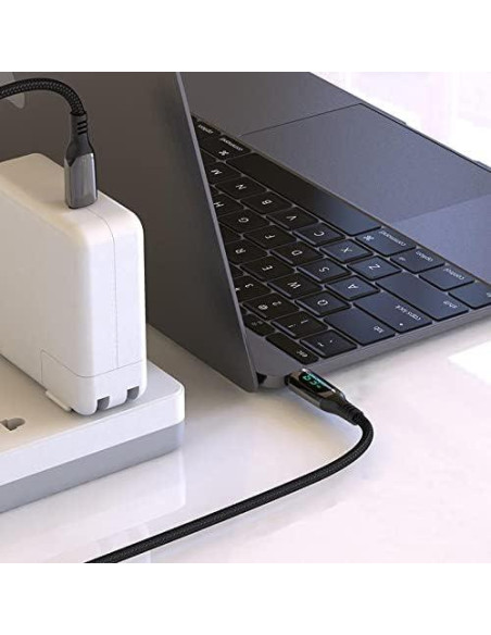 Cable BoxWave USB-C a USB-C 100W con pantalla LED 182 cm Cable BoxWave USB-C a USB-C 100W con pantalla LED 182 cm