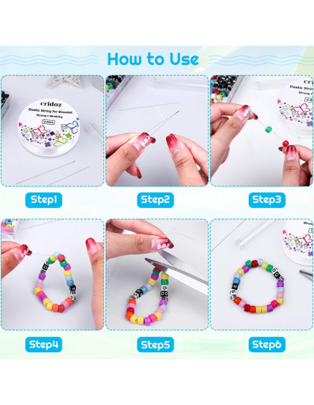 Cuerda Elástica Cridoz 5 Rollos 0.5-1.0 mm para Pulseras Cuerda Elástica Cridoz 5 Rollos 0.5-1.0 mm para Pulseras