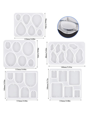 Kit de Moldes de Joyería de Resina SENHAI 12 Pcs con Accesorios