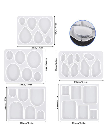 Kit de Moldes de Joyería de Resina SENHAI 12 Pcs con Accesorios Kit de Moldes de Joyería de Resina SENHAI 12 Pcs con Accesorios