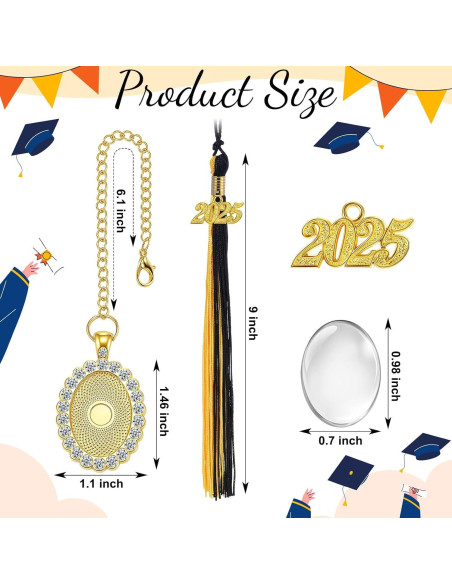 Borlas de Graduación XunYee con Encanto Foto 2025 Negro y Dorado Borlas de Graduación XunYee con Encanto Foto 2025 Negro y Dorado