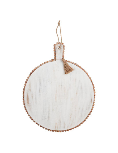 Tabla Redonda de Madera Mud Pie con Perlas Gruesas 56x46 cm
