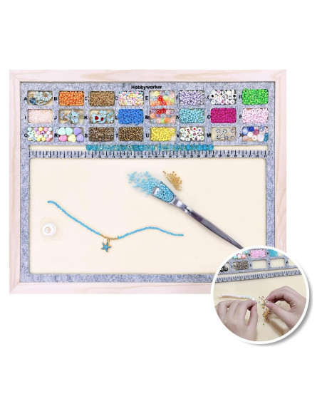 Alfombrilla para Perlas Hobbyworker B2023222 con Base de Madera Alfombrilla para Perlas Hobbyworker B2023222 con Base de Madera