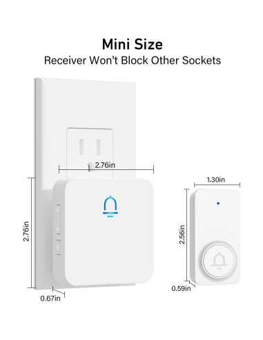 Timbre Inalámbrico SECRUI 2 Botones Alcance 304 m Impermeable