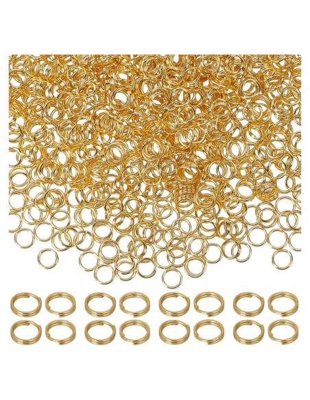 Anillas de Salto de Oro 18K SUNNYCLUE 500Pcs 5mm DIY Joyería Anillas de Salto de Oro 18K SUNNYCLUE 500Pcs 5mm DIY Joyería