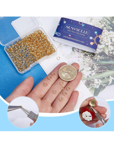 Anillas de Salto de Oro 18K SUNNYCLUE 500Pcs 5mm DIY Joyería