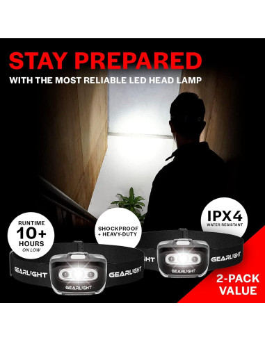 Linterna Frontal GearLight S500 LED 2 Pack 7 Modos