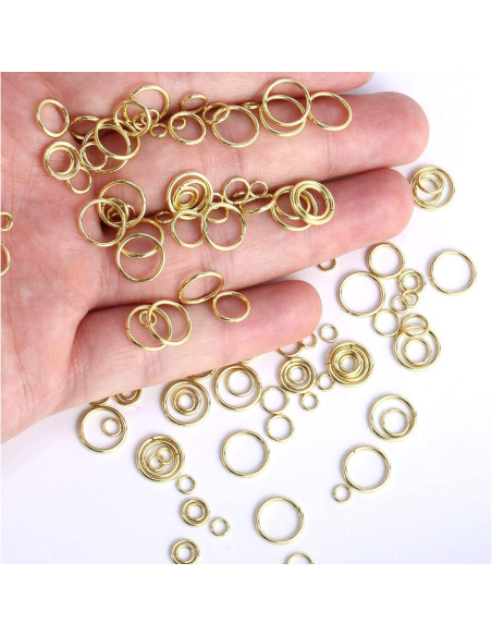 Anillas de Salto Doradas ALEXCRAFT 900pcs 4-10mm Joyería Anillas de Salto Doradas ALEXCRAFT 900pcs 4-10mm Joyería