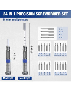 Juego de Destornilladores Pequeños WORKPRO 24 en 1 Magnético 2