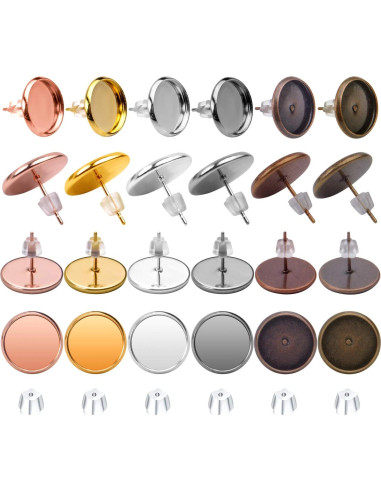 Configuraciones de Aretes Aylifu 60pcs Acero Inoxidable 12mm