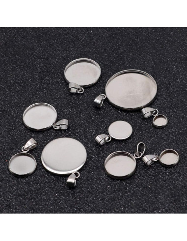 Kit 20 Bandejas Colgantes Acero Inoxidable Plata 16mm