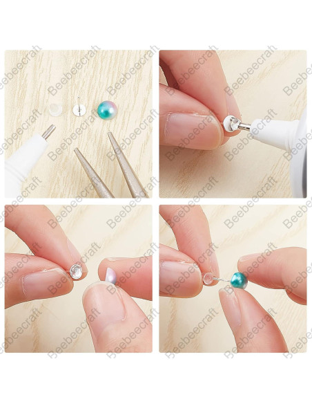Configuraciones de Aretes Cabochon Beebeecraft 20 Piezas Plata 925 Configuraciones de Aretes Cabochon Beebeecraft 20 Piezas Plata 925