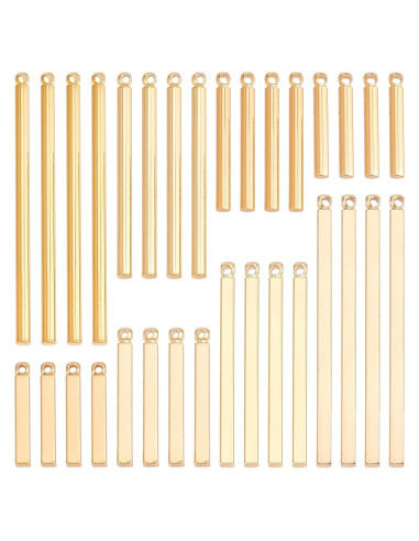 Charms de Barra SUNNYCLUE 32Pcs 18K Oro Latón para Joyería