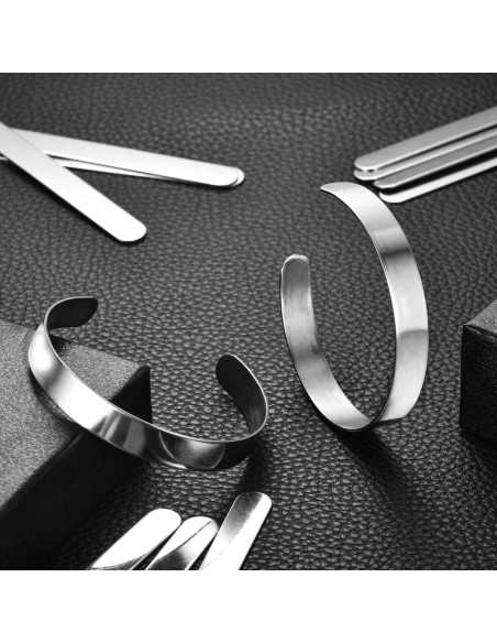 Blanks de Pulsera de Acero Inoxidable Hicarer - 18 Piezas DIY Blanks de Pulsera de Acero Inoxidable Hicarer - 18 Piezas DIY
