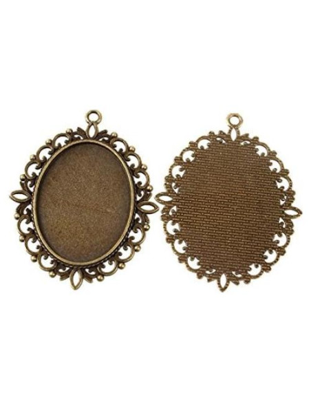10 Piezas Configuraciones Bezel Cabochón Pandahall 40x30mm Bronce 10 Piezas Configuraciones Bezel Cabochón Pandahall 40x30mm Bronce