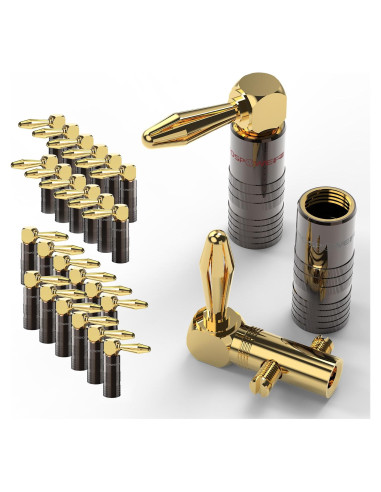Conectores de Banana FosPower 12 Pares 24K Oro Audio
