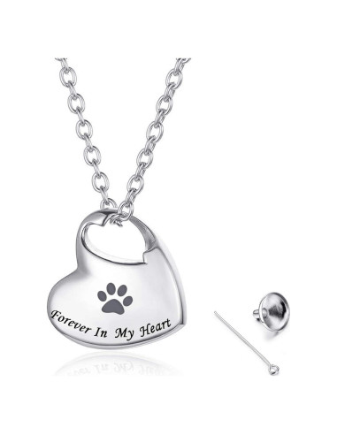 Collar de Urna para Cenizas YOUFENG Corazón Acero Inoxidable 50cm