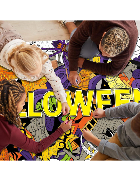 Póster Gigante de Mandala para Colorear Halloween ZOIIWA 63.5x127cm Póster Gigante de Mandala para Colorear Halloween ZOIIWA 63.5x127cm