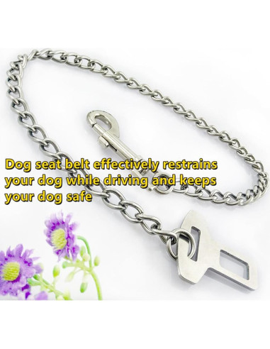 Cinturón de Seguridad para Perros JiathreeJ - Acero Inoxidable 60 cm