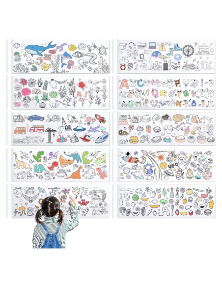 Rollo de Dibujo para Niños FUCEURY 10 Piezas 30x100 cm Rollo de Dibujo para Niños FUCEURY 10 Piezas 30x100 cm