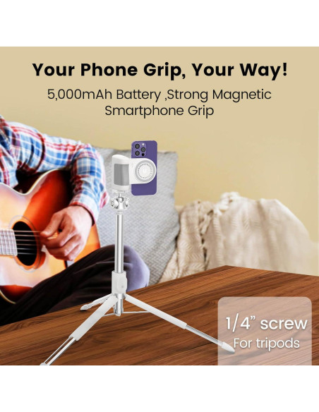 Soporte Magnético para Teléfono Vimitty 5000mAh Blanco Soporte Magnético para Teléfono Vimitty 5000mAh Blanco