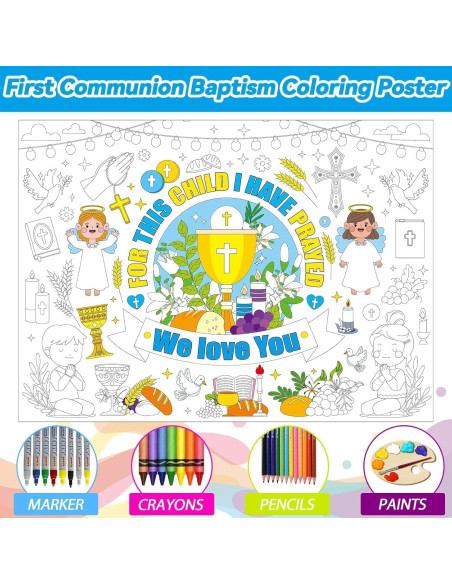 Póster de Colorear Gigante Naozinebi para Primera Comunión 110x80cm Póster de Colorear Gigante Naozinebi para Primera Comunión 110x80cm