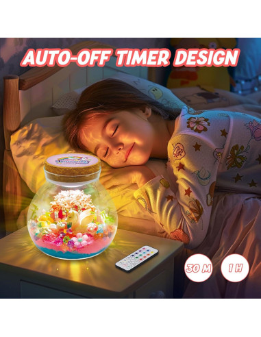 Kit de Manualidades Aitey Terrario Unicornio Luz Nocturna LED