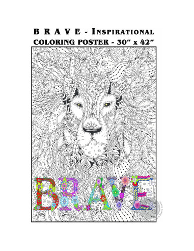 Póster Gigante para Colorear SJPrinter Mandala 76.2x106.7 cm