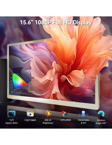 Extensor de Pantalla Triple Domyfan 15.6" FHD 1080P USB-C Extensor de Pantalla Triple Domyfan 15.6" FHD 1080P USB-C