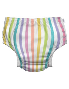 Pañal de Natación Reutilizable i play by Green Sprouts - UPF 50 - Raya Arcoíris - 3T