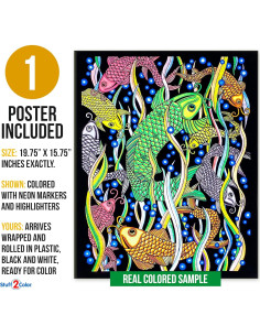 Póster de Colorear Pez Koi Stuff2Color 40.6x50.8 cm 2