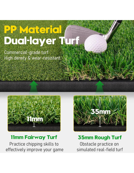 Alfombrilla de Golf KJSUE 5x4ft con Bandeja y 10 Pelotas Alfombrilla de Golf KJSUE 5x4ft con Bandeja y 10 Pelotas