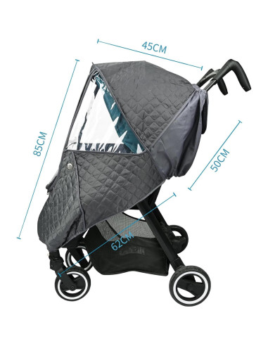 Cubierta de Lluvia para Cochecito Bebamour Gris Oscuro - Impermeable y UV