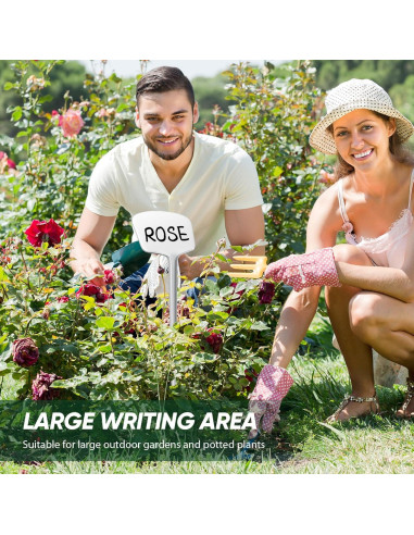 50 Etiquetas de Plástico para Plantas Colingmill 36 cm con Bolígrafos