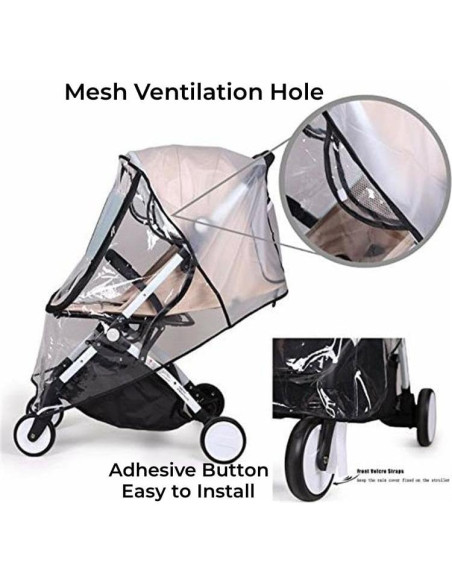Cubierta de Lluvia Universal para Cochecito de Bebé - Transparente Cubierta de Lluvia Universal para Cochecito de Bebé - Transparente