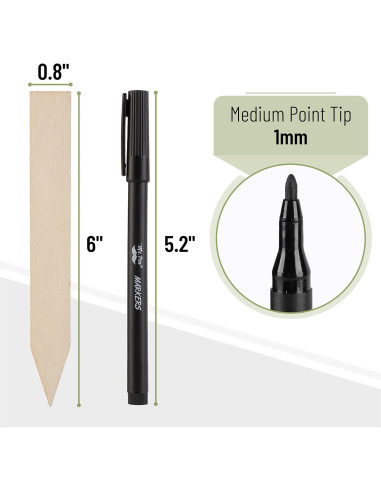 Etiquetas de Madera para Plantas Mr. Pen - 100 Pcs, 15.24 cm