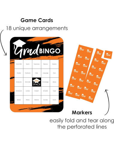 Juego de Bingo Naranja Grad - Lo Mejor Está por Venir - 18 Tarjetas