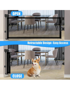 Puerta Retráctil para Perros YORWHIN 35.56 cm Negra Expandible 2