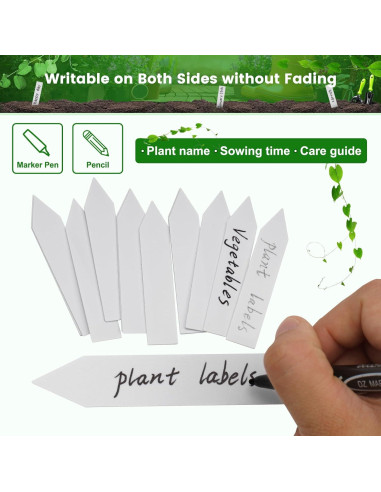 Etiquetas de Jardín KINGLAKE 600 Pcs 2x10 cm PVC Blancas