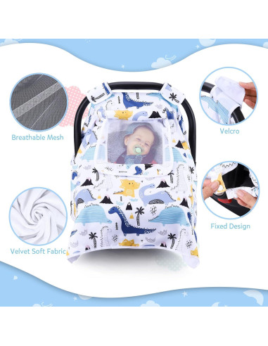 Funda de Asiento de Coche para Bebés The Kenkyo - Dinosaurio, 3 Modos