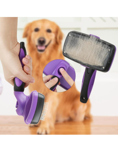 Cepillo Slicker Autolimpiante Smartelf para Perros y Gatos