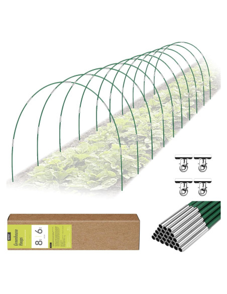 Kits de Arcos de Jardín Rifny 60 Piezas 2.44m Soporte Verde Kits de Arcos de Jardín Rifny 60 Piezas 2.44m Soporte Verde