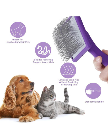 Cepillo Desenredante Ergonómico para Perros Werduoland - 4 Piezas Cepillo Desenredante Ergonómico para Perros Werduoland - 4 Piezas