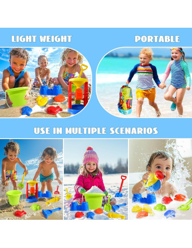 Set de Juguetes de Playa FUN LITTLE TOYS 19 Piezas con Bolsa