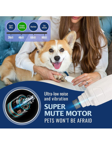 Molino de Uñas Eléctrico REXIPETS - Cortador Recargable para Mascotas