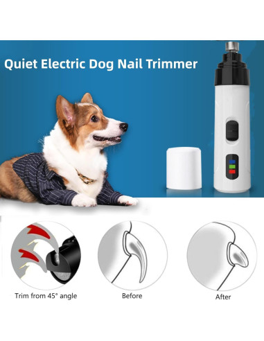 Molinillo de Uñas Eléctrico Heusom Silent Groom Pro para Perros